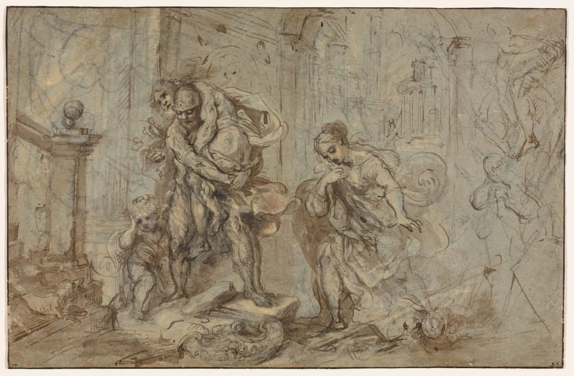 Enea salva Anchise alla caduta di Troia - Cleveland Museum of Art, Barocci Federico